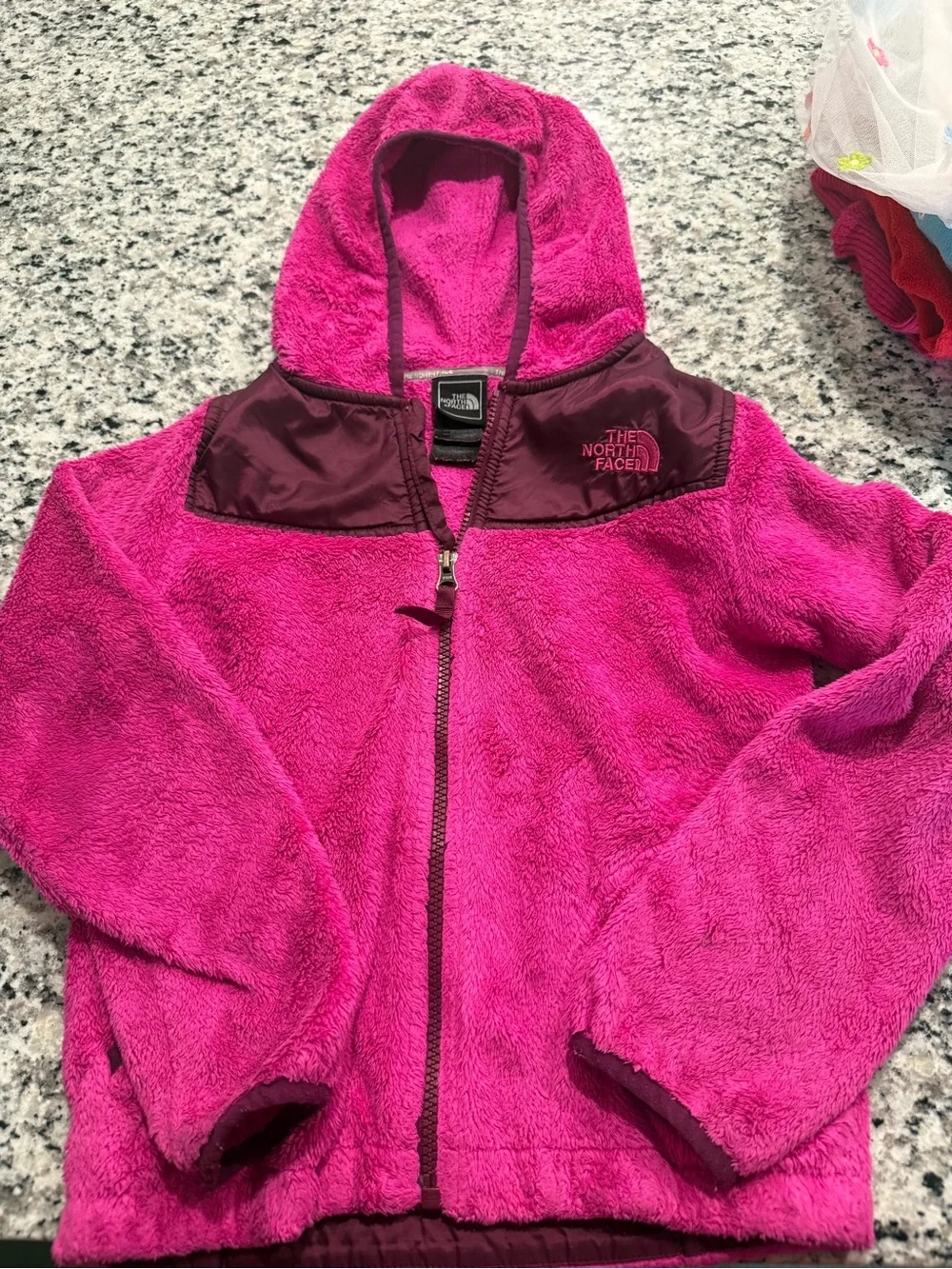 The North Face Girls Hooded Fleece Puffer - Bright Magenta